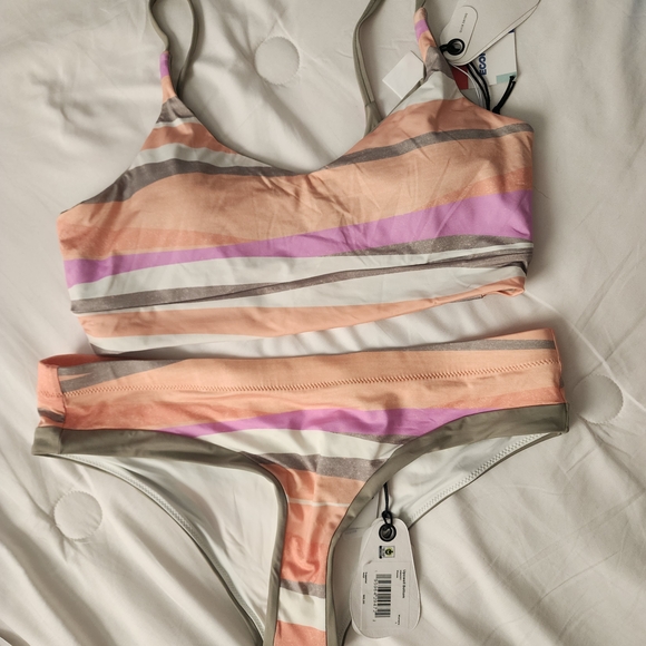 Prana Pink and Orange Bikini Swimwear - Picture 1 of 5
